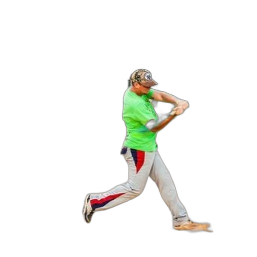 person, green, shirt, gray, pants, swinging, bat, baseball transparent PNG cut-out