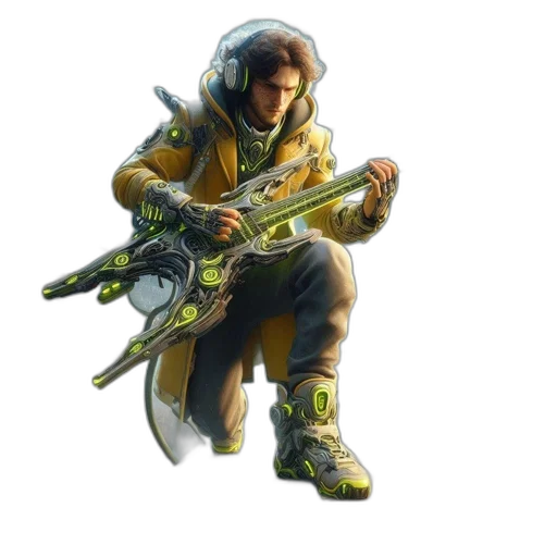 weapon, jacket, staff, sword, concept art, fantasy art, cyberpunk, pixel art transparent PNG cut-out