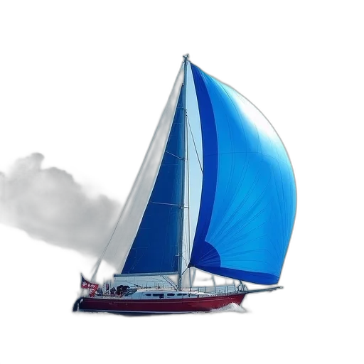 umbrella, photorealistic, 3d render, concept art, fantasy art, fog, blue, sailboat transparent PNG cut-out
