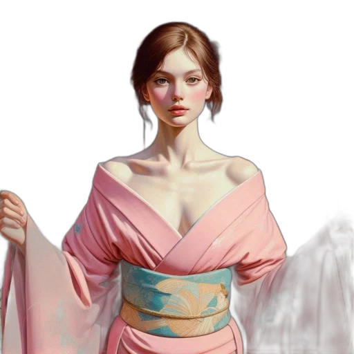 dress, concept art, fantasy art, photorealistic, oil painting, pastel, blue, red transparent PNG cut-out