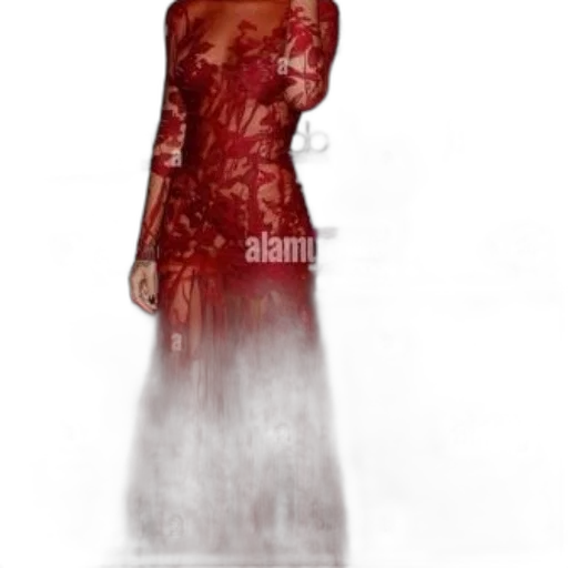 dress, concept art, photorealistic, fantasy art, comic book art, red, woman, stands transparent PNG cut-out