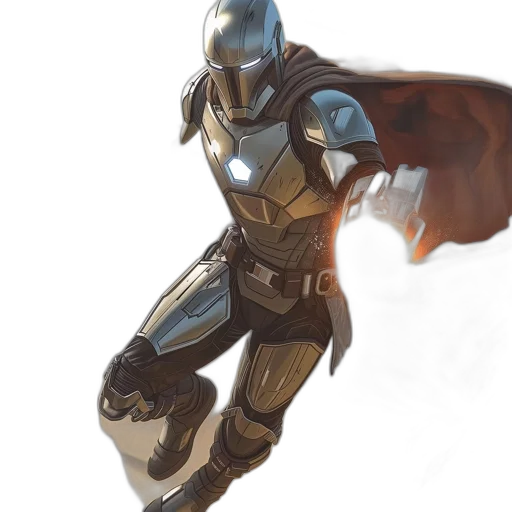 robot, sword, concept art, comic book art, fantasy art, 3d render, dark, earth tones transparent PNG cut-out