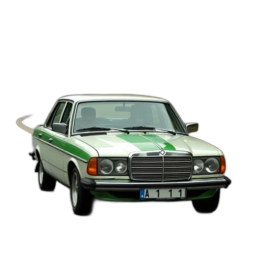car, photorealistic, 3d render, concept art, pixel art, green, vintage, white transparent PNG cut-out