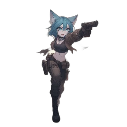 weapon, staff, animal, robot, anime, concept art, pixel art, fantasy art transparent PNG cut-out