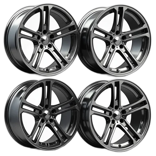 set, aluminum, rims, all, inch, center, spoke, chrome transparent PNG cut-out