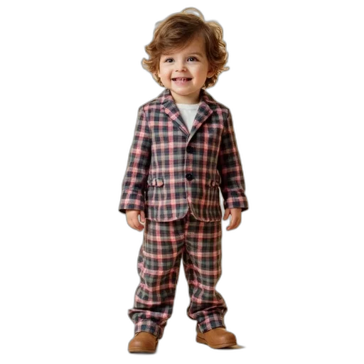 child, blazersuit, multicolored, checked, pattern transparent PNG cut-out