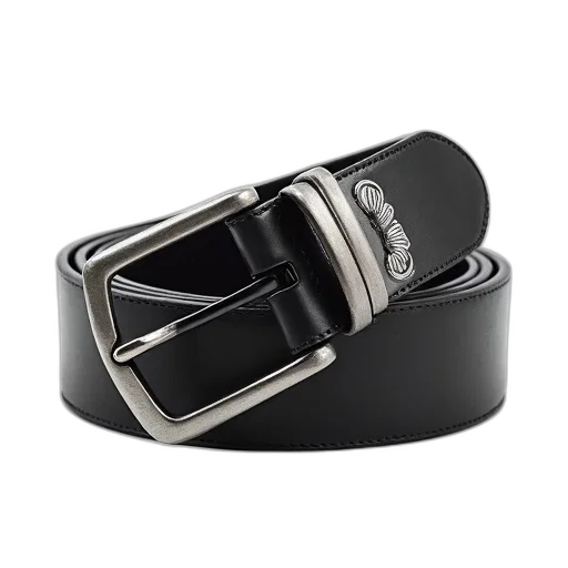 jewelry, shoes, black, leather, belt, silver, buckle, displayed transparent PNG cut-out