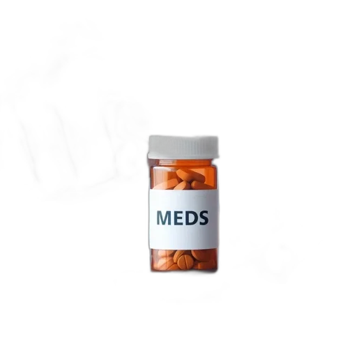 3d render, doctor, holds, meds, bottle, clinical, setting, wooden transparent PNG cut-out