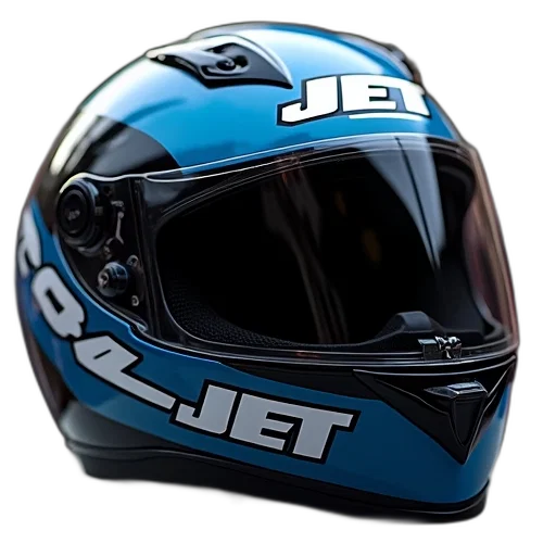 jacket, photorealistic, close-up, image, motorcycle, helmet, blue, black transparent PNG cut-out