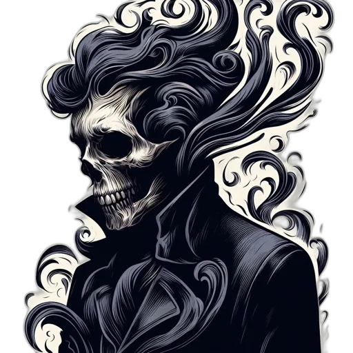 mask, face, creature, hair, comic book art, fantasy art, concept art, cartoon transparent PNG cut-out