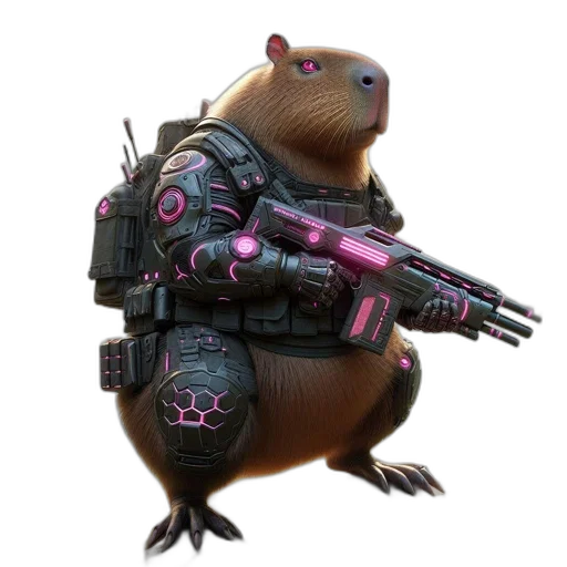 animal, weapon, creature, staff, concept art, cyberpunk, 3d render, photorealistic transparent PNG cut-out