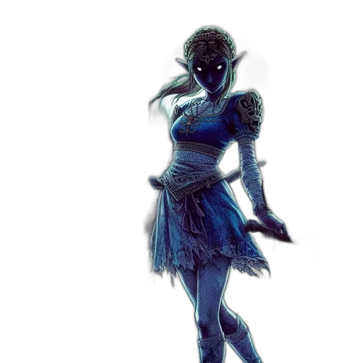 dress, mask, creature, staff, concept art, fantasy art, comic book art, watercolor transparent PNG cut-out