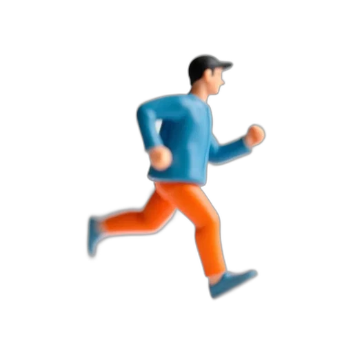 3d render, pixel art, concept art, cartoon, small, figurine, person, blue transparent PNG cut-out
