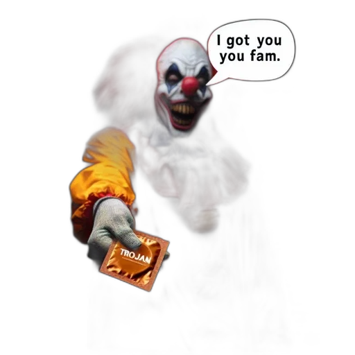 creature, mask, face, food, concept art, 3d render, unsettling, clown transparent PNG cut-out