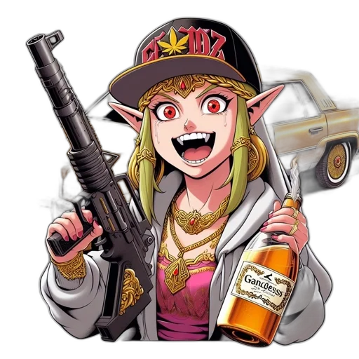 weapon, hat, animal, jacket, anime, cartoon, concept art, pixel art transparent PNG cut-out