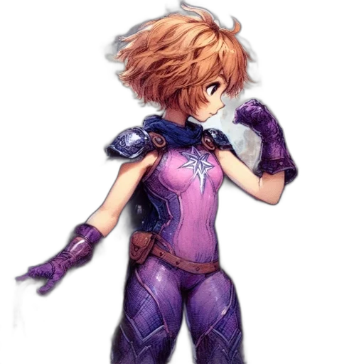 weapon, robot, dress, hair, concept art, anime, fantasy art, pixel art transparent PNG cut-out