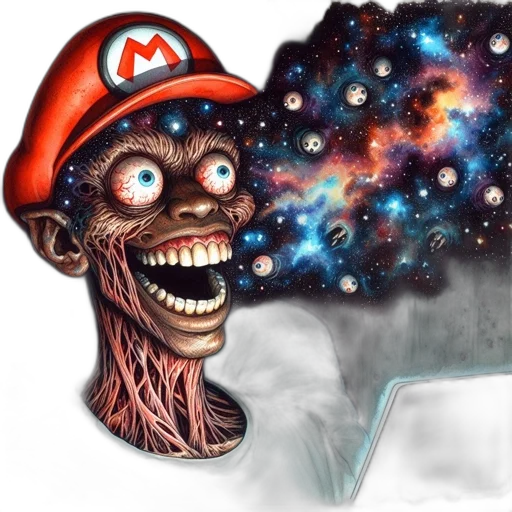 creature, mask, face, concept art, fantasy art, comic book art, photorealistic, outer space transparent PNG cut-out