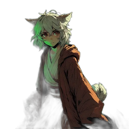 staff, creature, mask, dragon, watercolor, concept art, fantasy art, anime transparent PNG cut-out