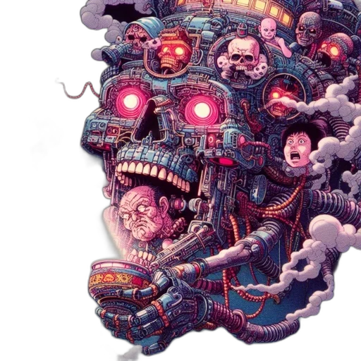 robot, mask, face, creature, concept art, comic book art, cyberpunk, fantasy art transparent PNG cut-out