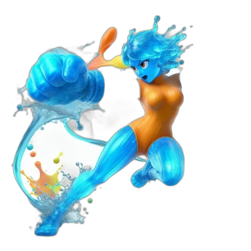 weapon, staff, robot, 3d render, concept art, fantasy art, photorealistic, underwater transparent PNG cut-out