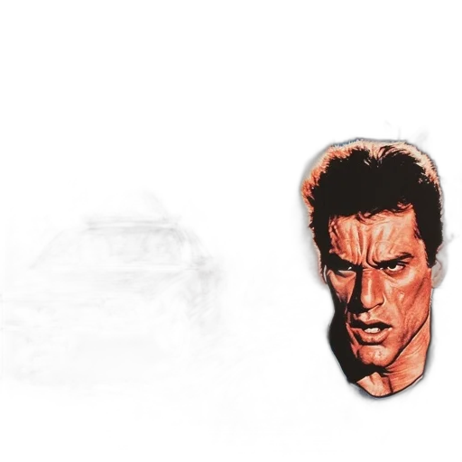 face, mask, jacket, weapon, photorealistic, comic book art, concept art, watercolor transparent PNG cut-out