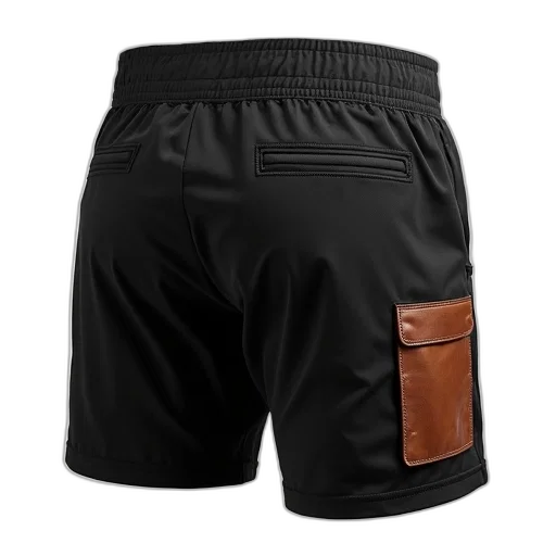 jacket, dark, pair, black, shorts, white, logo, waistband transparent PNG cut-out