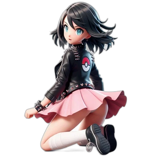 jacket, weapon, staff, dress, concept art, 3d render, pixel art, cartoon transparent PNG cut-out