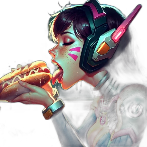 food, weapon, robot, cyberpunk, concept art, vaporwave, fantasy art, neon lights transparent PNG cut-out