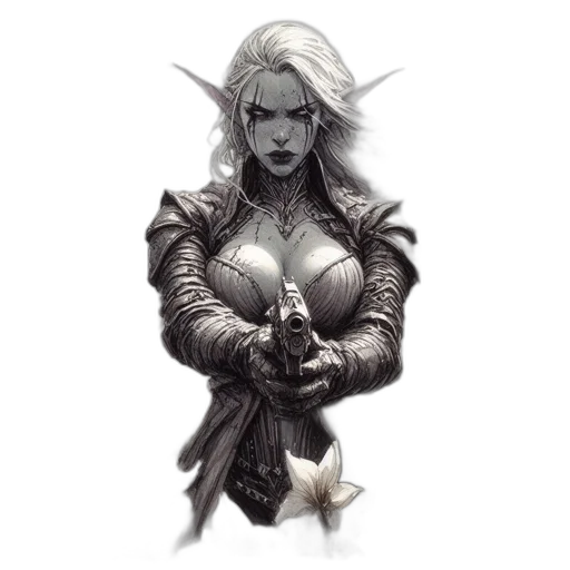 weapon, sword, staff, dragon, fantasy art, concept art, comic book art, pencil sketch transparent PNG cut-out
