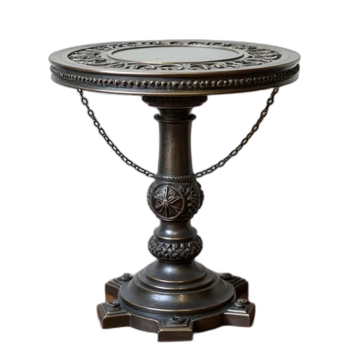 furniture, jewelry, crown, staff, 3d render, round, metallic, table transparent PNG cut-out