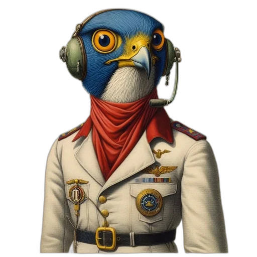 staff, mask, robot, jacket, concept art, pixel art, 3d render, fantasy art transparent PNG cut-out