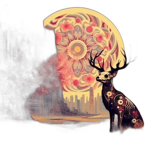 crown, mask, concept art, fantasy art, watercolor, comic book art, fire, forest transparent PNG cut-out
