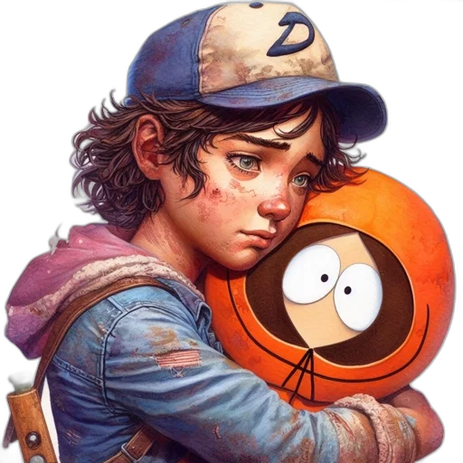 jacket, face, hat, weapon, comic book art, concept art, fantasy art, cartoon transparent PNG cut-out