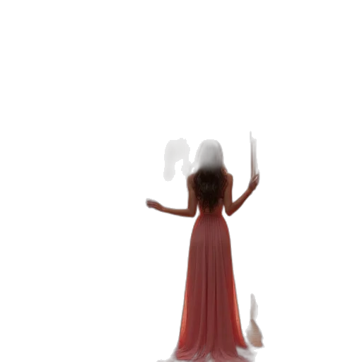 dress, crown, creature, staff transparent PNG cut-out