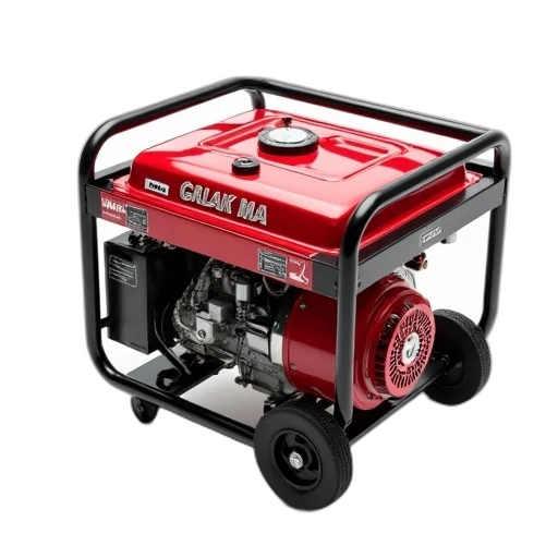robot, red, white, portable, generator, brand, name, zotm transparent PNG cut-out