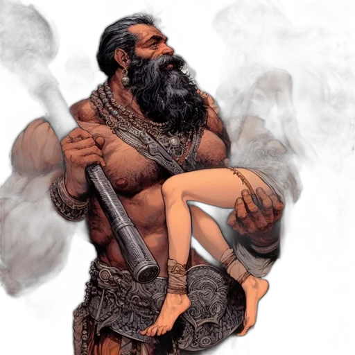fantasy art, concept art, comic book art, photorealistic, two, animated, characters, interact transparent PNG cut-out