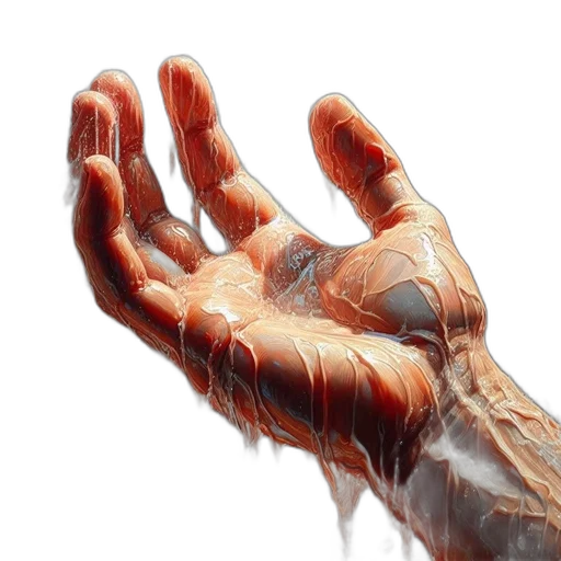 weapon, photorealistic, 3d render, concept art, oil painting, hand, extends, into transparent PNG cut-out