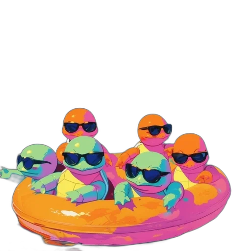 crown, hat, shoes, vaporwave, 3d render, concept art, pixel art, neon lights transparent PNG cut-out