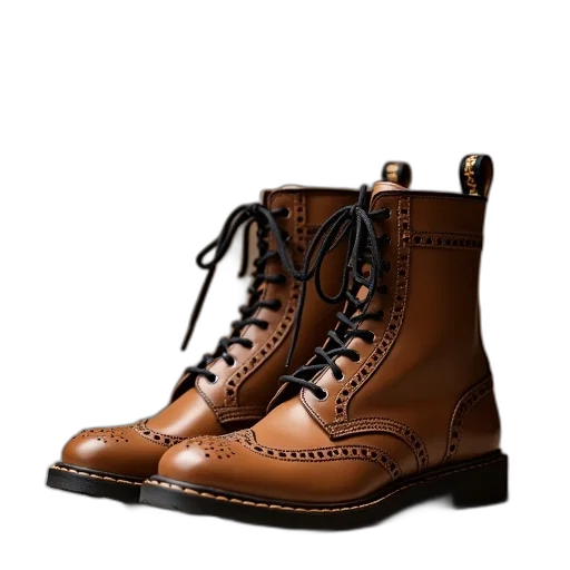 shoes, photorealistic, 3d render, young, girl, chelsea, brogue, boots transparent PNG cut-out