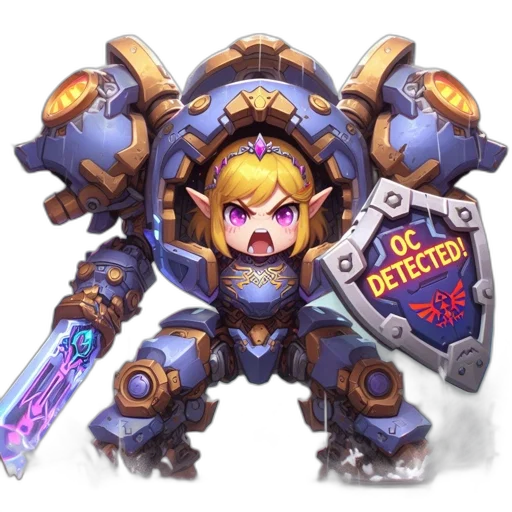 weapon, robot, sword, crown, concept art, pixel art, fantasy art, anime transparent PNG cut-out