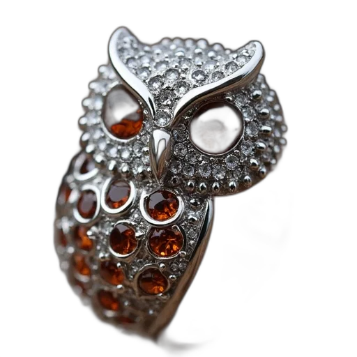 jewelry, sterling, silver, owl transparent PNG cut-out