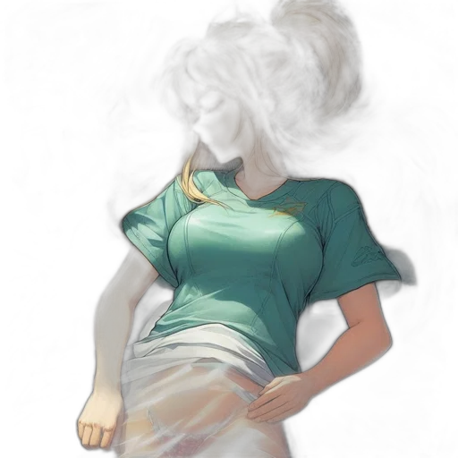 dress, mask, hair, face, concept art, watercolor, fantasy art, vaporwave transparent PNG cut-out