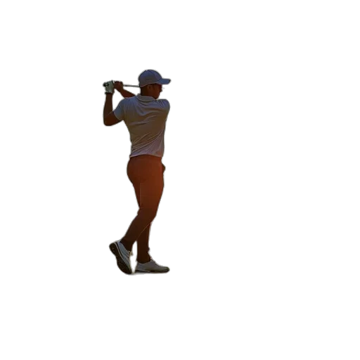 staff, weapon, pixel art, 3d render, concept art, male, golfer, playing transparent PNG cut-out