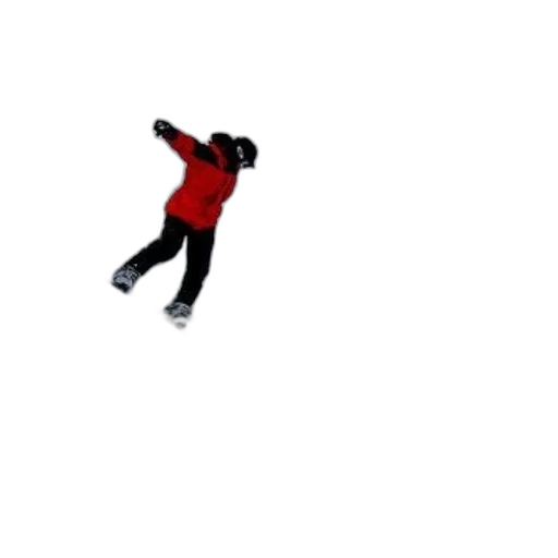 staff, 3d render, snowboarder, red, jacket, performs, jump, against transparent PNG cut-out