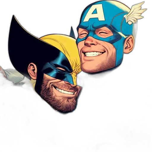 mask, face, hat, crown, comic book art, concept art, cartoon, photorealistic transparent PNG cut-out