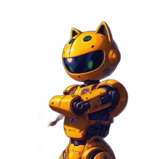robot, animal, weapon, staff, concept art, 3d render, pixel art, fantasy art transparent PNG cut-out