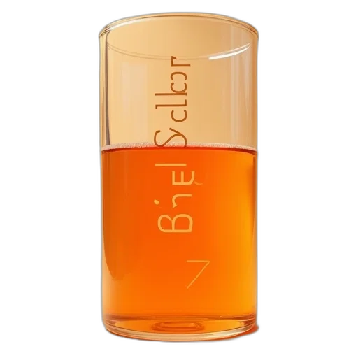 bottle, orange, liquid, inside transparent PNG cut-out
