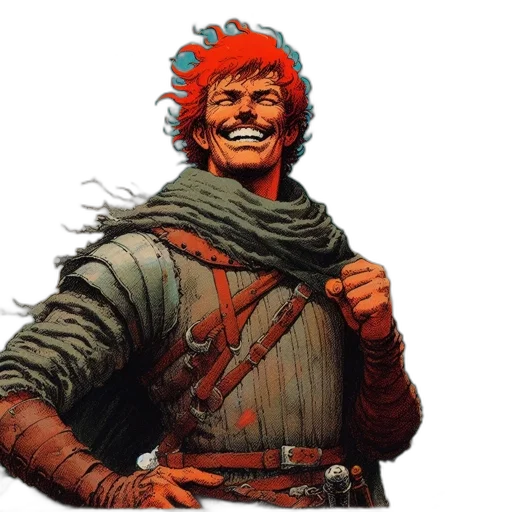 staff, face, sword, concept art, comic book art, fantasy art, red, man transparent PNG cut-out