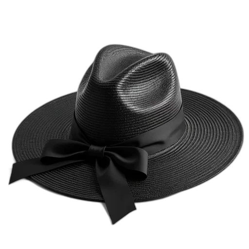 hat, crown, jewelry, mask, 3d render, black, straw, wide transparent PNG cut-out