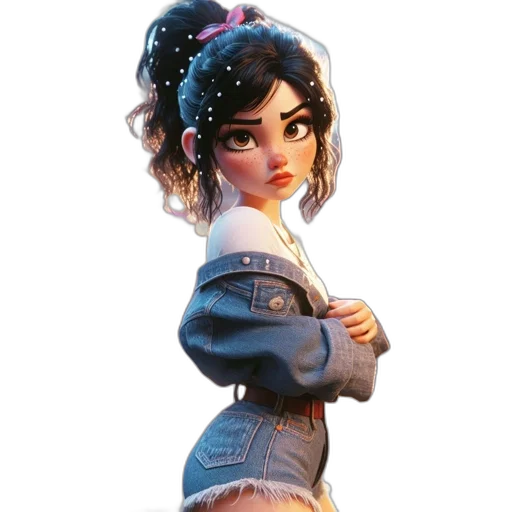 dress, staff, jacket, crown, concept art, fantasy art, 3d render, cartoon transparent PNG cut-out
